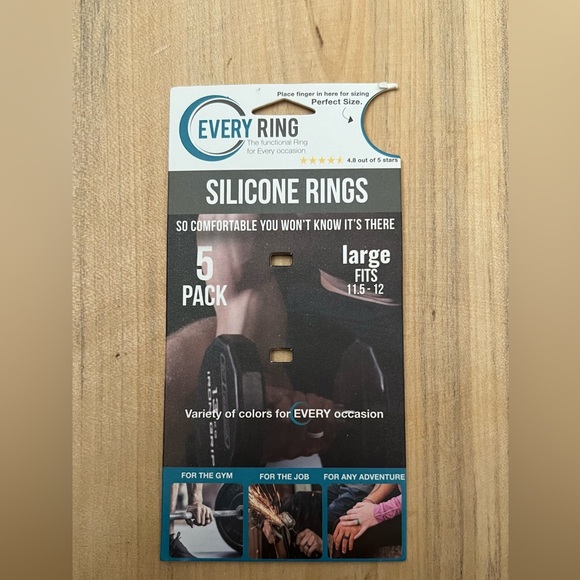 Every Ring Silicone Men’s Rings Brand New & Packaged Fits 9.5-10 - Picture 2 of 3